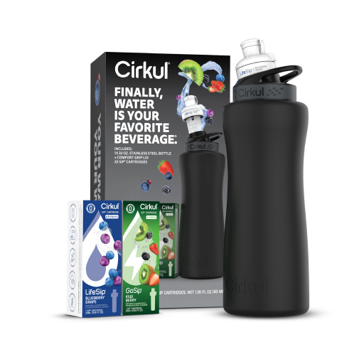 32oz. Matte Black Stainless Steel Bottle Starter Kit R0